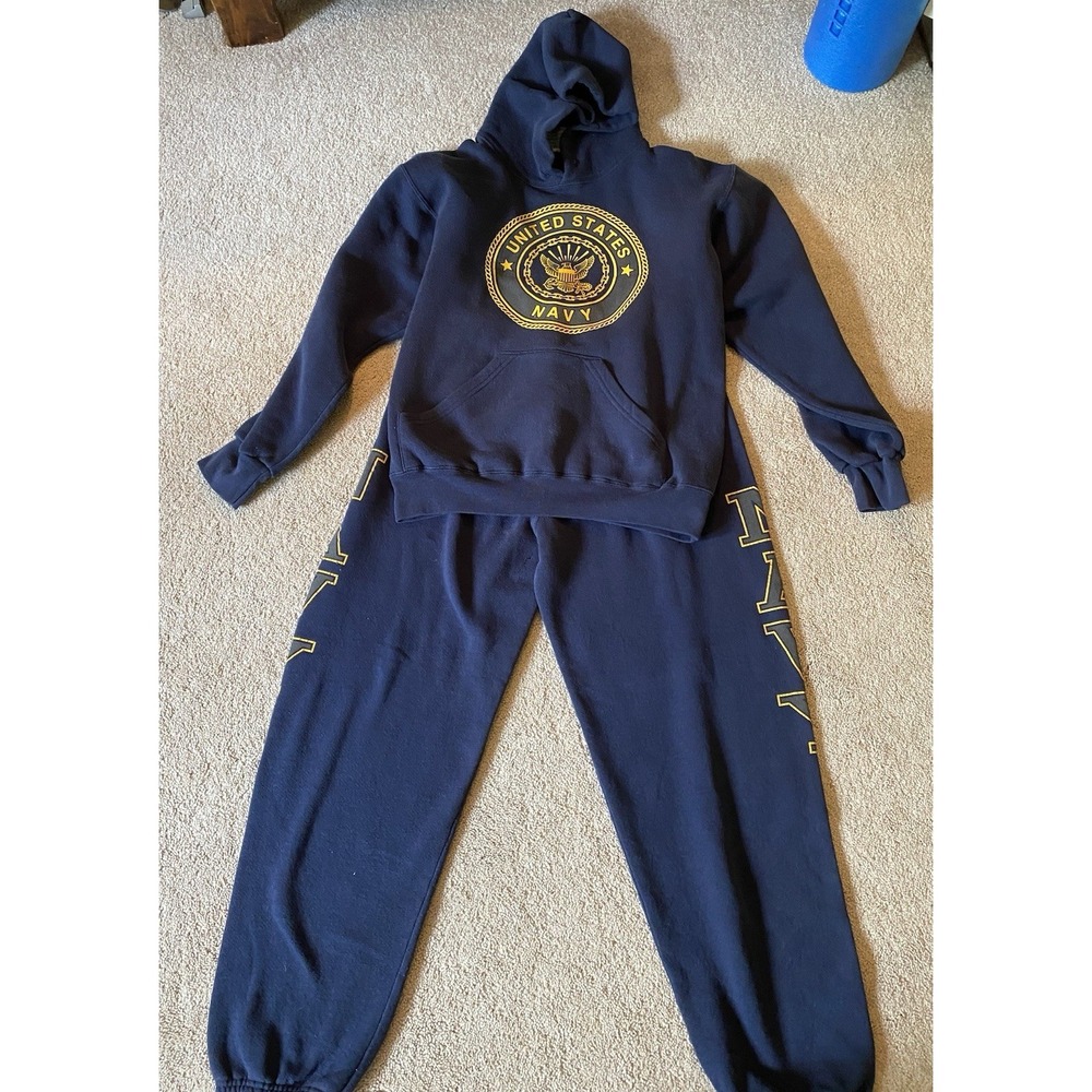 US Navy Soffe Outfit Set - Hoodie - Sweatpants Sweatsuit Mens M Pants/S Hoodie